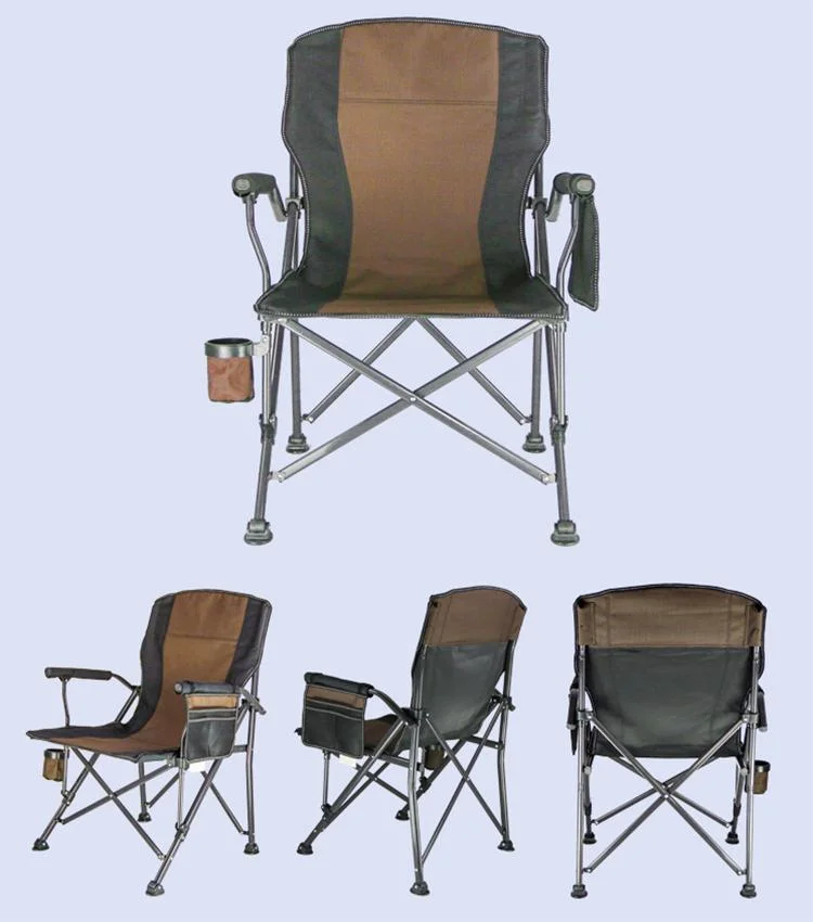 Ready to Ship Portable and Stowable Paint Process Steel Pipe 600d Fabric Steel Folding Outdoor Chair for Events
