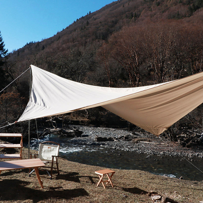 Eisen-Rohr-Silber beschichtete Schutz Gewebe-Crane Pop Up Beach Cabanas Sun mit Wind-Seil