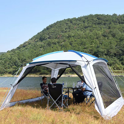 Silberne mehrfache Raum-Campingzelte W/P 2000mm der Beschichtungs-210D 6 Mann-wasserdichtes Zelt