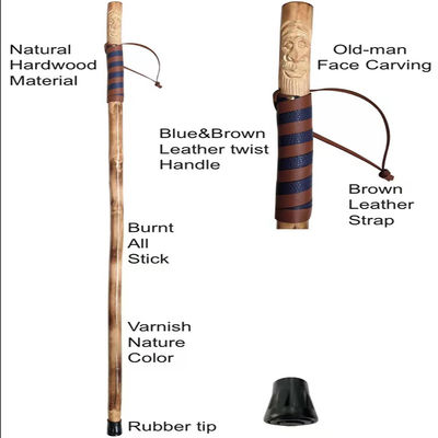 Pfirsich-Holz-im Freien gehender Stock, gerader Griff-hölzerner Spazierstock für alte Person