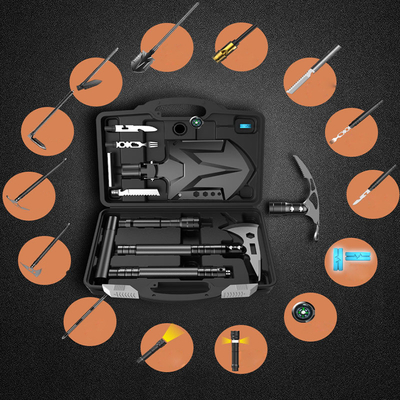 Mehrfunktionales kampierendes Überlebens-Tool-Kit im Freien