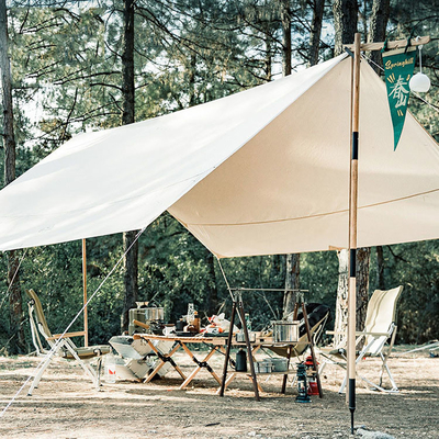 Eisen-Rohr-Familien-Sommer-Strand-Überdachung Sun-Schutz des Polyester-210T mit Wind-Seil