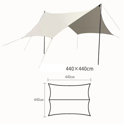 Eisen-Rohr-Familien-Sommer-Strand-Überdachung Sun-Schutz des Polyester-210T mit Wind-Seil
