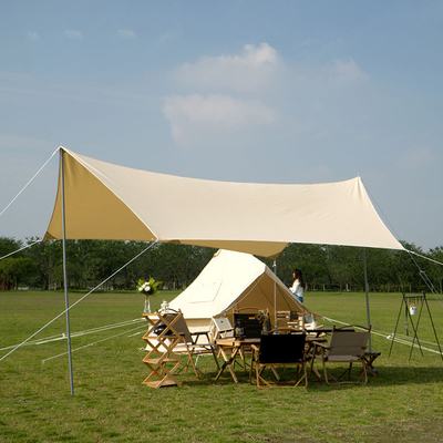 Eisen-Rohr-Familien-Sommer-Strand-Überdachung Sun-Schutz des Polyester-210T mit Wind-Seil